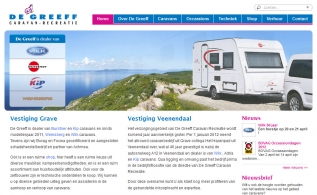 Detail van de Drupal website De Greeff Caravan en Recreatie