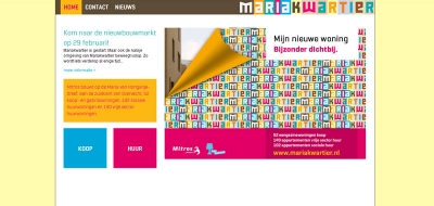 Detail van de website van Mariakwartier