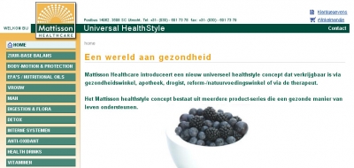 Detail van de website van Mattisson Healthcare