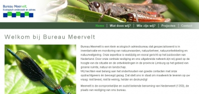 Detail van de website van Bureau Meervelt