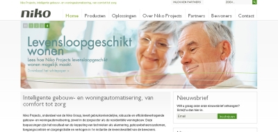 Detail van de website van Niko Projects