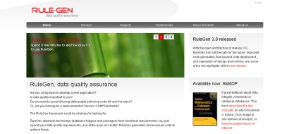 Detail van de website van RuleGen