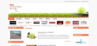 Detail van de website Tennisvereniging Thos