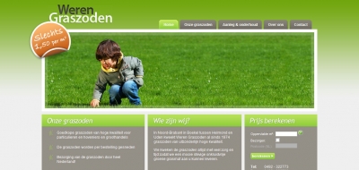 Detail van de website van Weren Graszoden