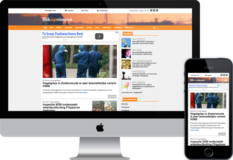 Blikopnieuws responsive website door compubase