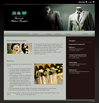 Detail van de website R & W Fashion Transport