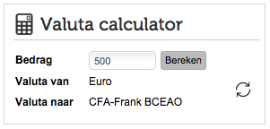 Valuta calculator per valuta pagina