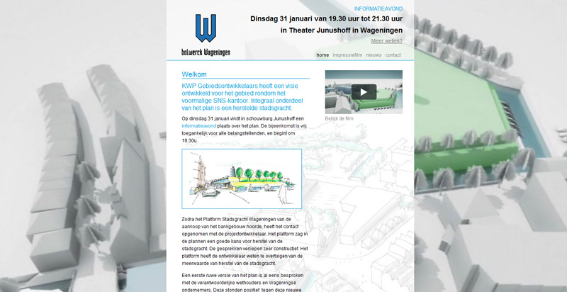 Detail van de Drupal website van Bolwerck Wageningen
