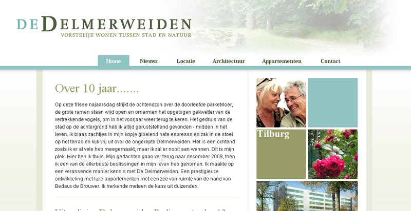 Detail van de website De Delmerweiden