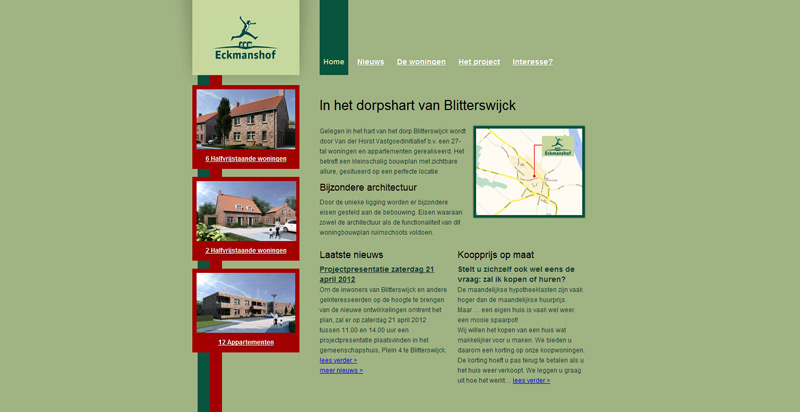 Detail van de Drupal website Eckmanshof 