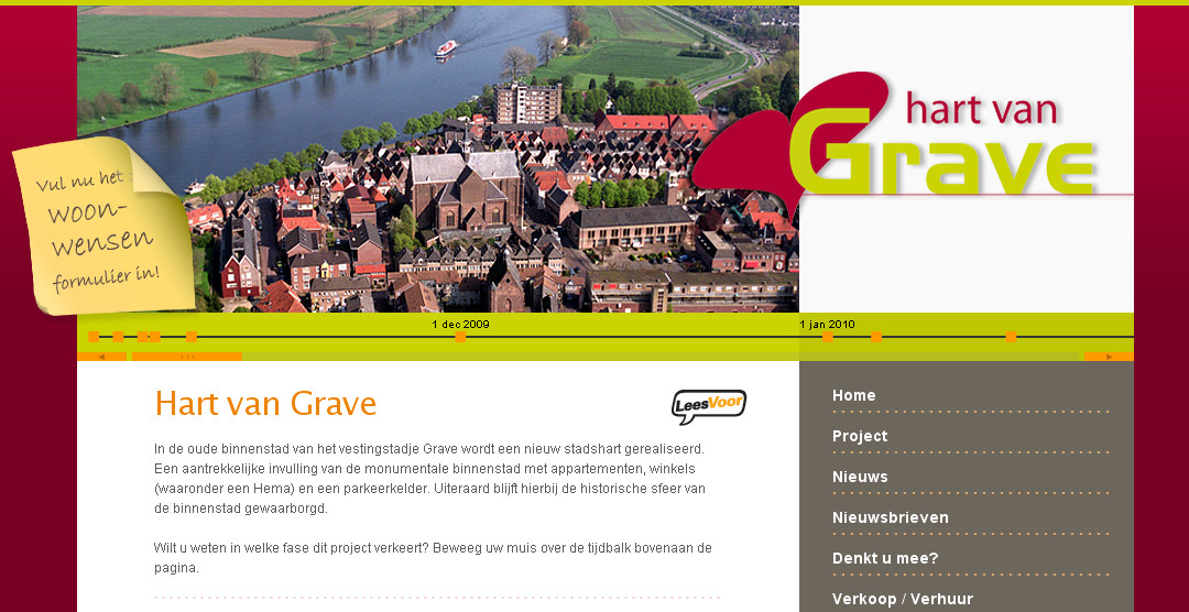 Detail van de website Hart van Grave