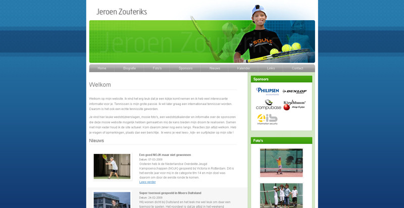 Detail van de website Jeroen Zouteriks