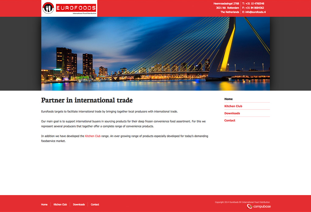 Eurofoods.nl in Drupal screenshot Compubase