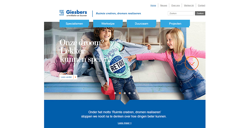 Detail van de website Giesbers Wijchen