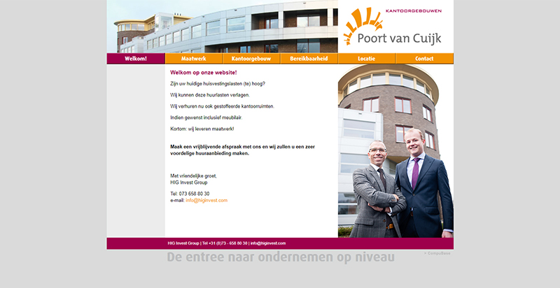 Detail van de website Poort van Cuijk