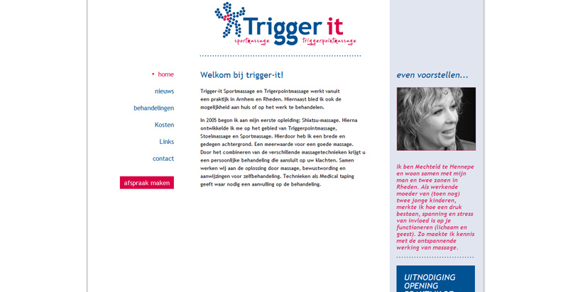 Detail van de Drupal website Trigger it
