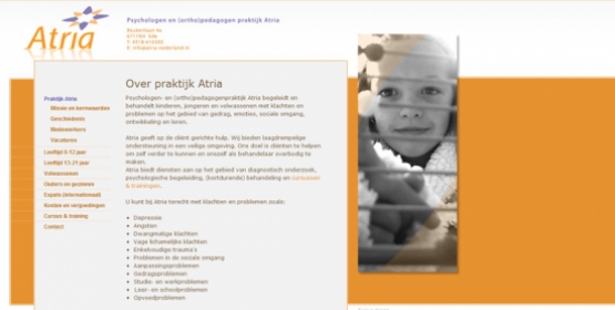 Detail van de website Atria Nederland
