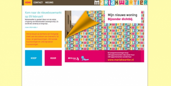 Detail van de website van Mariakwartier