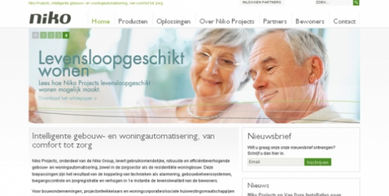 Detail van de website van Niko Projects