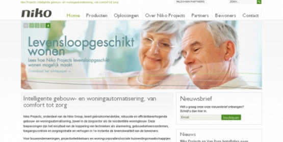 Detail van de website van Niko Projects