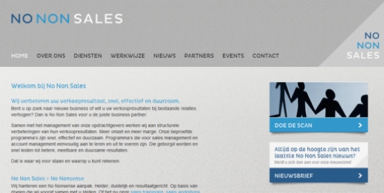 Detail van de Drupal website Nononsales