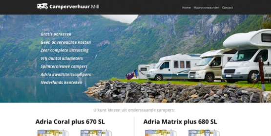 Website Camperverhuur Mill door Compubase
