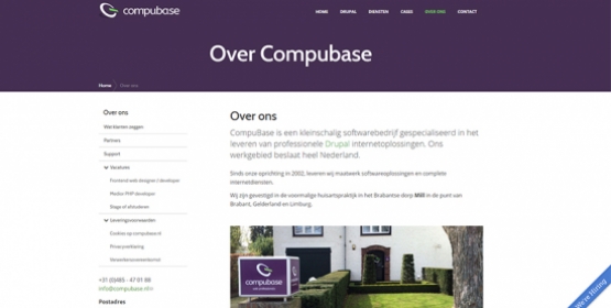 Detail van onze website CompuBase