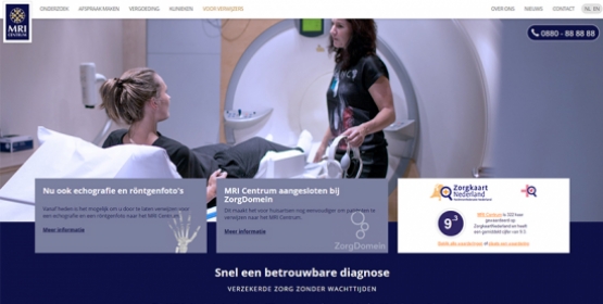 Detail van de website MRI Centrum