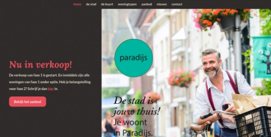 Wonen in Paradijs Arhem one page Drupal door Compubase