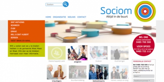 Sociom Drupal website in opdracht van Maek