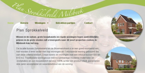 Detail van de website van Project Sprokkelveld