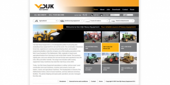 Detail van de Drupal website Van Dijk Heavy Equipment