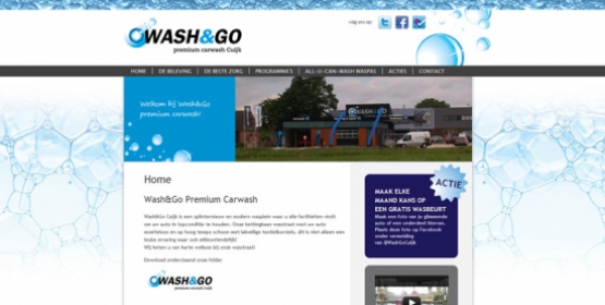Detail van de Drupal website Wash & Go