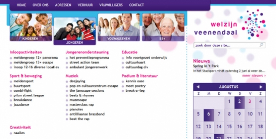 Detail van de Drupal website Welzijn Veenendaal